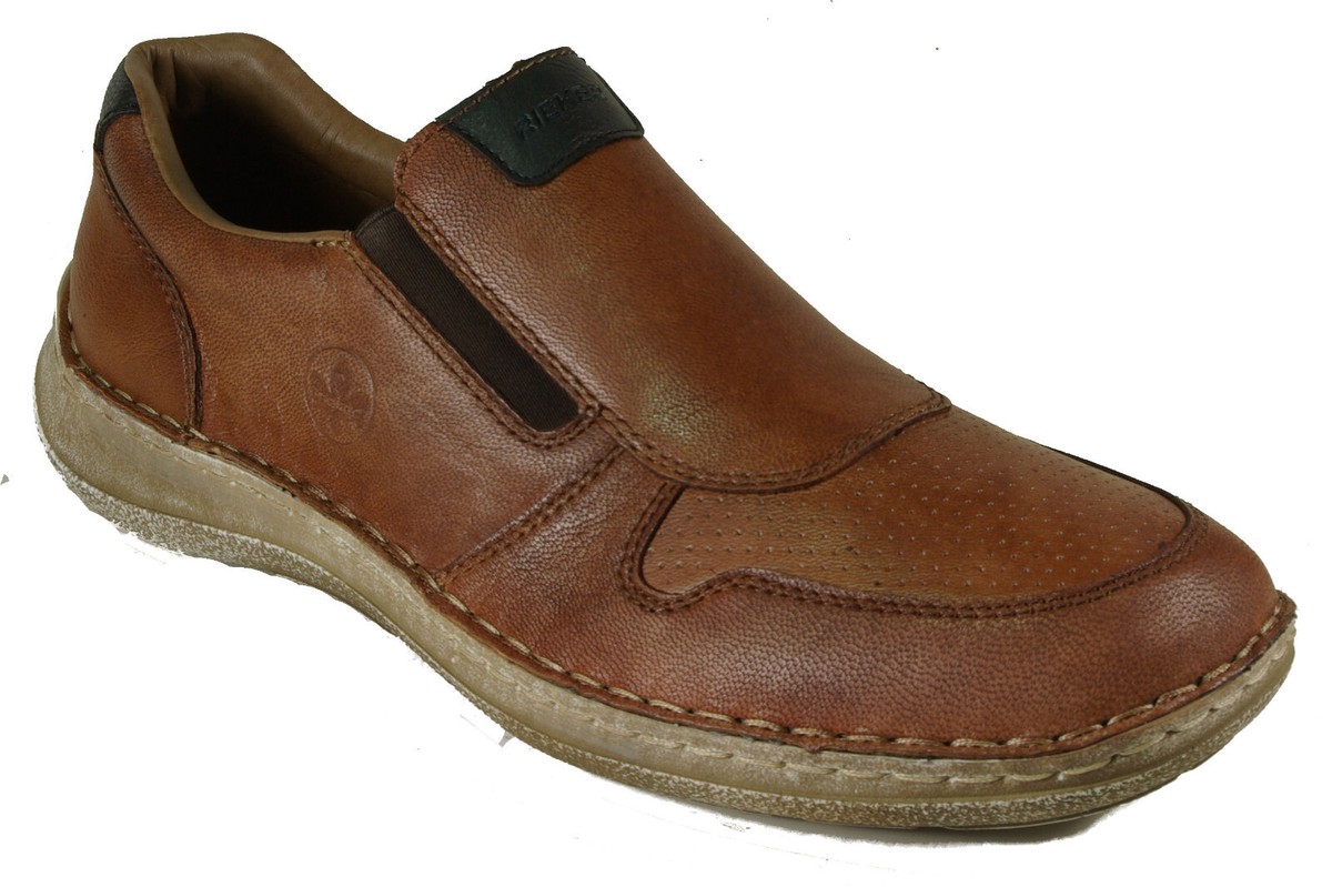 RIEKER Schuhe Halbschuhe Slipper braun echt Leder EXTRA WEIT NEU