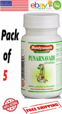 5x Baidyanath Punarnavadi Guggulu 100 Natural  Organic 80Tabs Each Free Ship 
