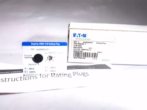 EATON A16RES16T1 CIRCUIT BREAKER RATING PLUG FOR SER C R FRAME 1600A