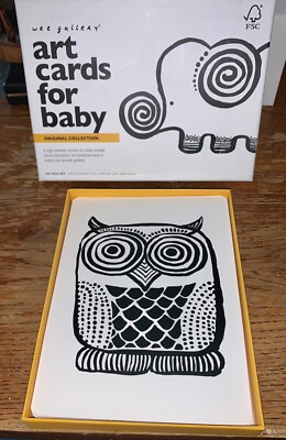 Wee Gallery Art Cards for Baby 0-12 Months Original Collection B/W Animals +Name