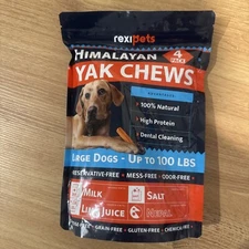 100% Natural Yak Cheese Himalayan Made Dog Chews Large 4 Pack EXP 8/28