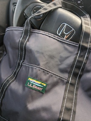 LL Bean Everyday Small Lightweight Nylon Tote Silver Grey Zipper Black Graphite 