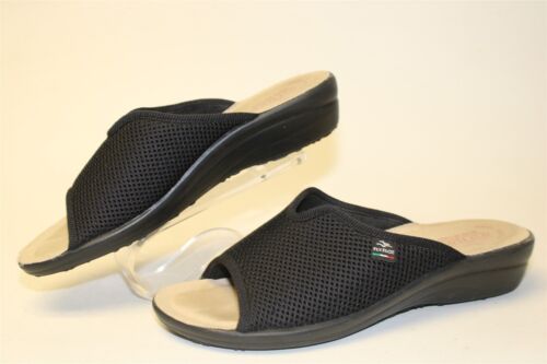 Fly Flot Womens Size 9 40 Textile Mule Sandals Italy Made Low Wedge Shoes 75343