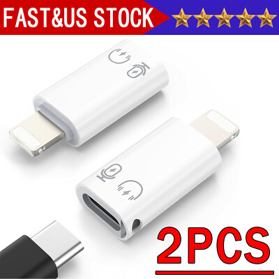 2X USB Type C Female to iOS Male Adapter For iPhone 14/13/12/11/XR/XS/SE 3