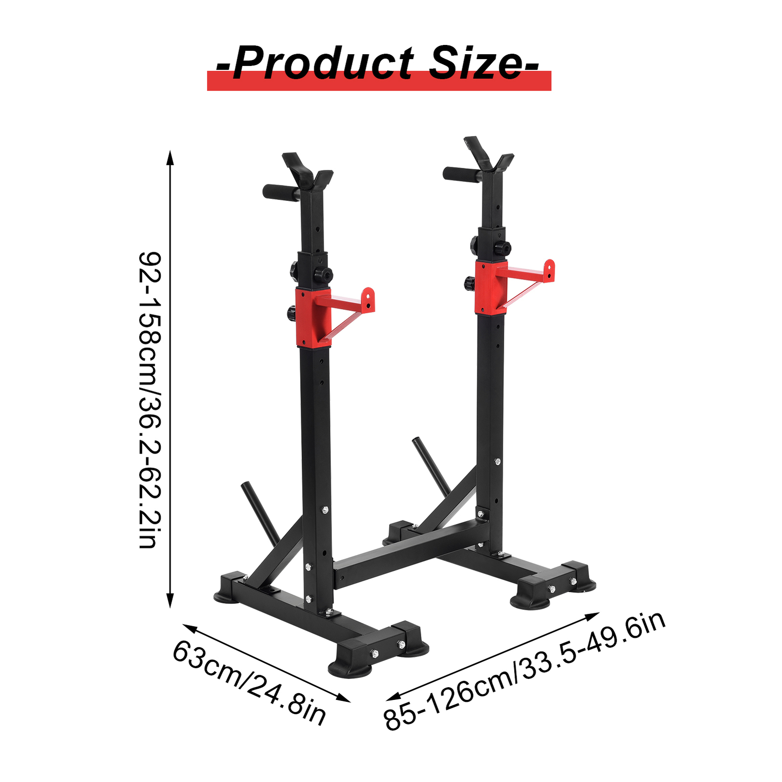Sturdy Steel Adjustable Squat Rack for Bench Press and Gym Workouts