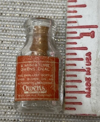 1912 Miniature Owens Oval Glass Bottle The Smallest Ever Blown Automatic Machine