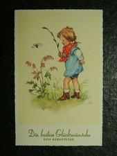 Vintage Postcard, Child Flower and Bee, AR, (A750)