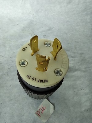 BRYANT 70620NP 2 POLE 3 WIRE GROUNDING LOCKING PLUG 250V 20A