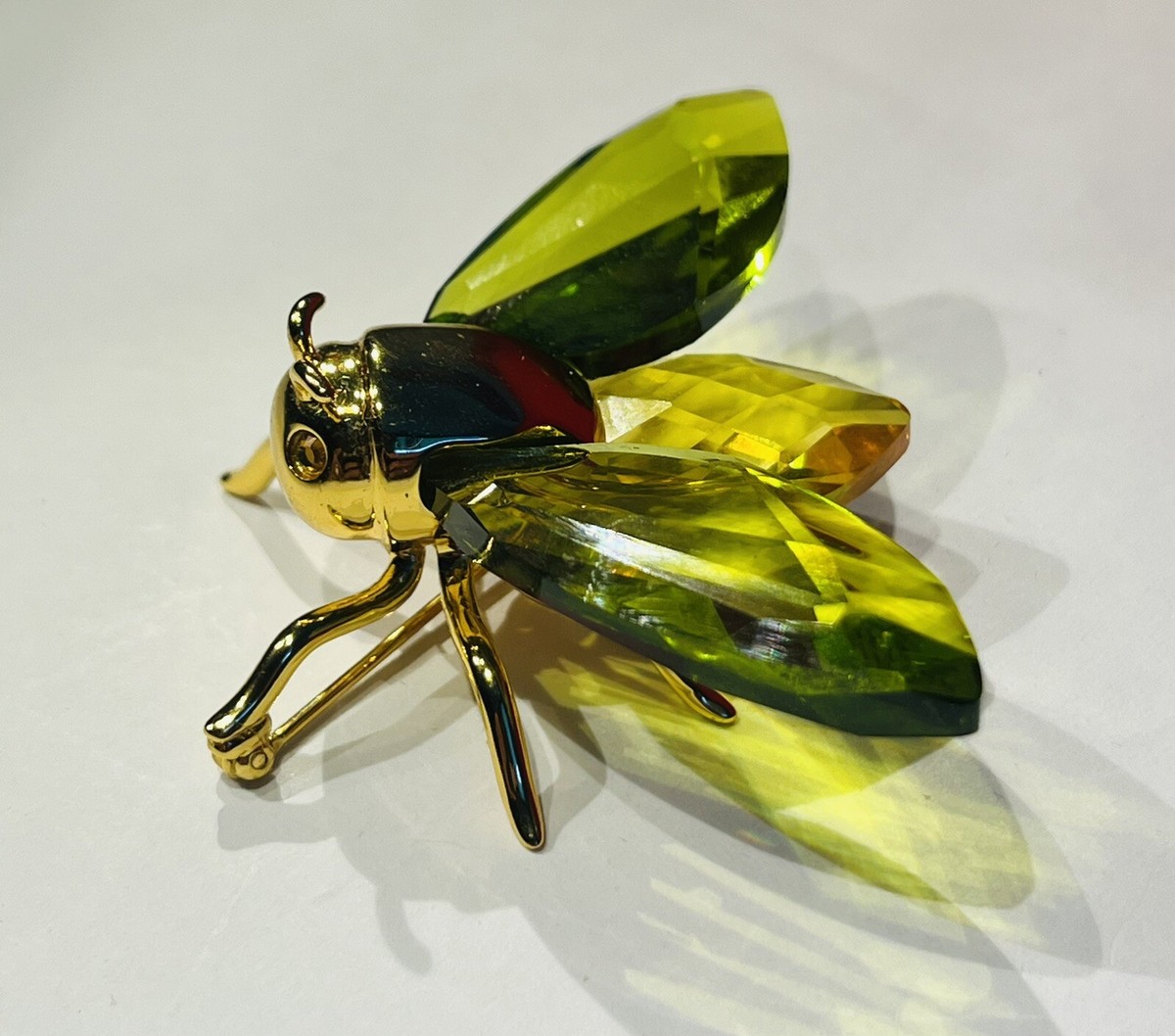 Daniel Swarovski Crystal Paradise Olive Green Gilt Sterling