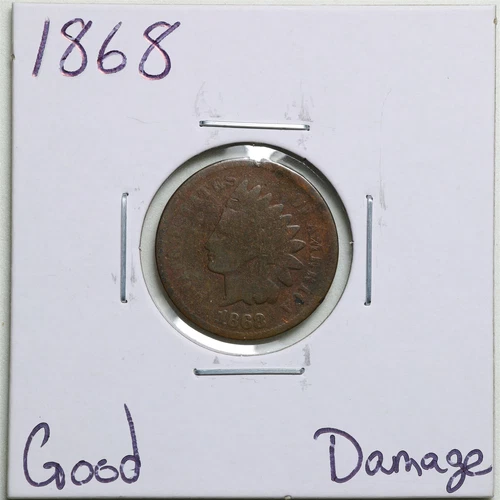 1868 1C Indian Head Cent with Good Detail Damage #3380