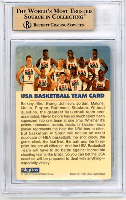 1992 Skybox DREAM TEAM OLYMPICS USA Plastic Card Graded BGS