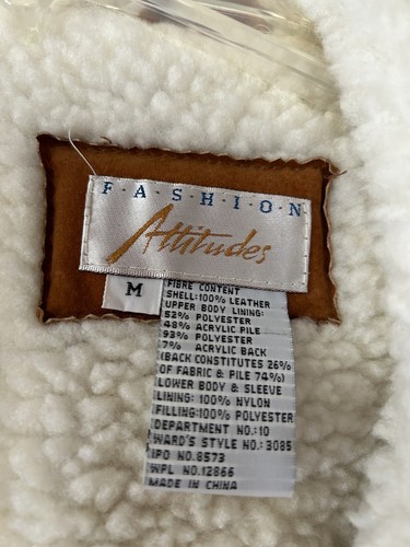 Ladies Long Leather Coat with very warm lining Size M - Picture 7 of 9