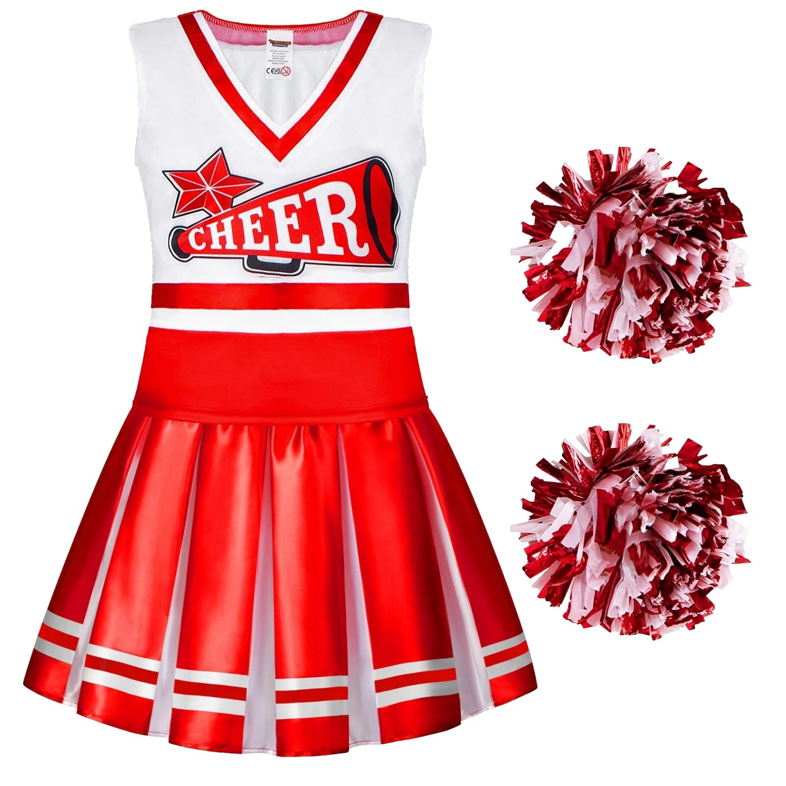 Polyester Size L Cheerleader Costumes for Girls