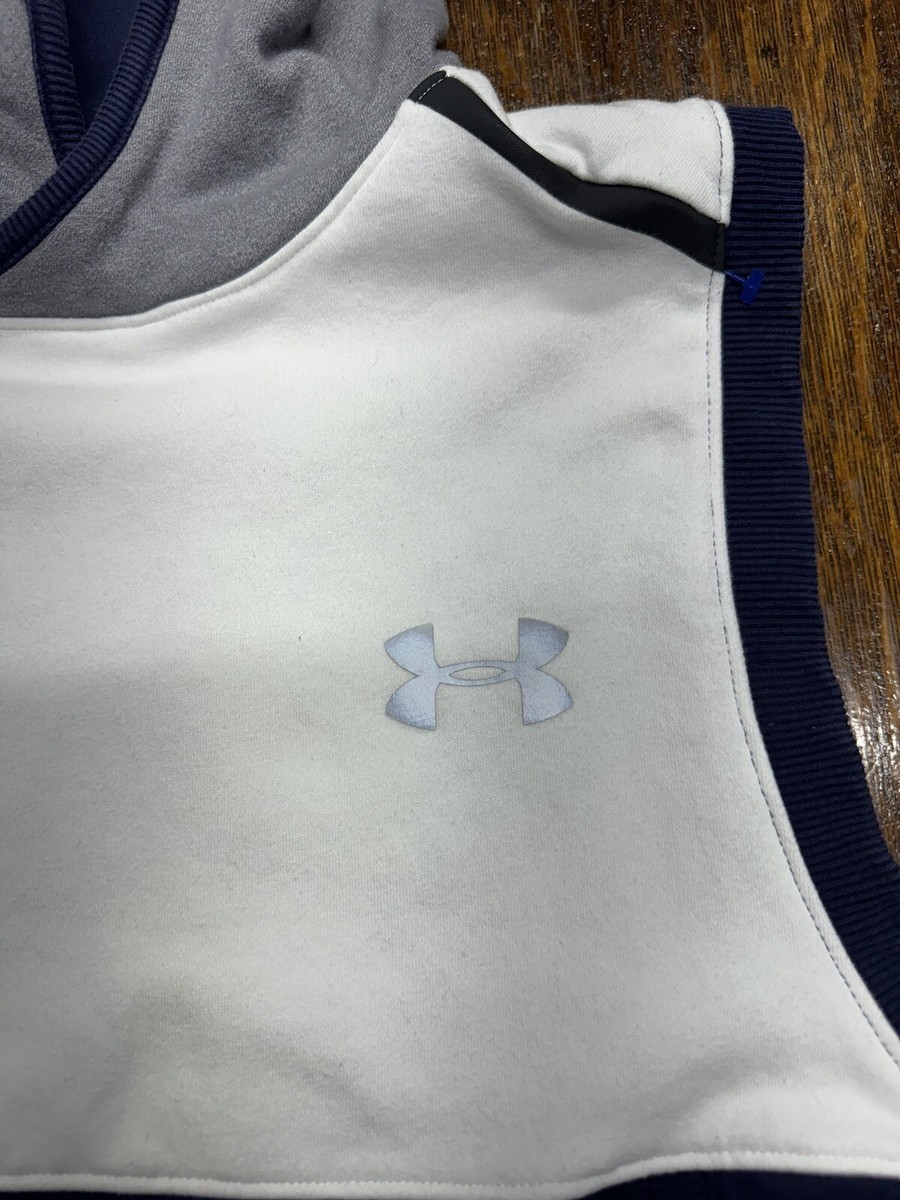 Under Armour Hooded Tank Top Men Medium Blue/Gray Loose Cold Gear