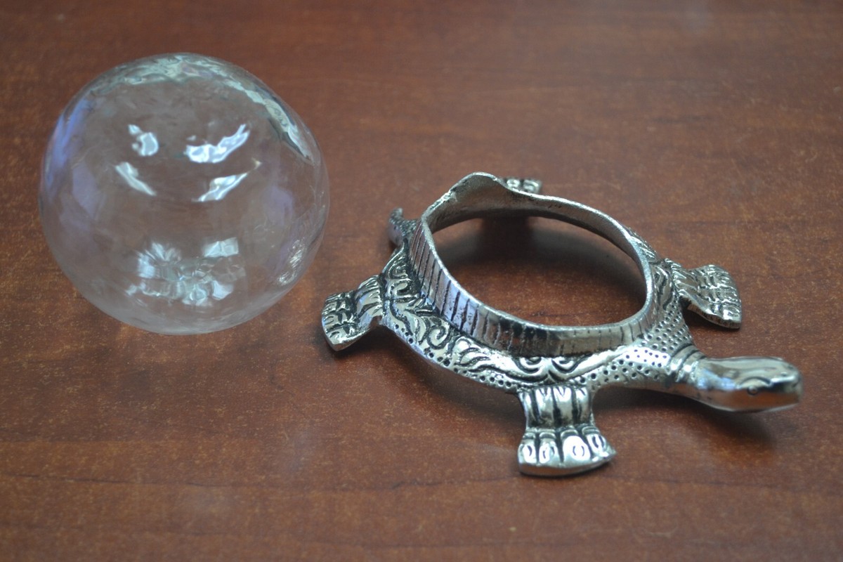 REPRODUCTION CLEAR GLASS BALL WITH TURTLE HOLDER #F-1192 | eBay