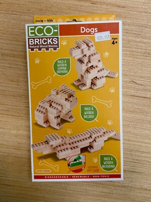 ONCE KIDS Eco-Bricks 3 in 1 Builds Dogs Earth-Friendly Kids Building Blocks Set
