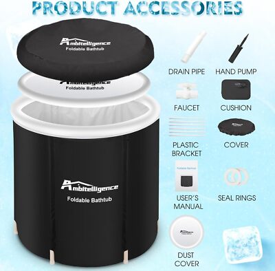 Recovery Ice Tub Foldable Bathtub Outdoor Portable Cold Water Therapy Tub Fitnes