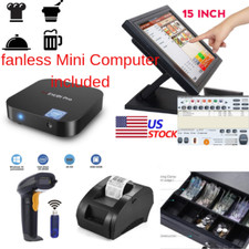 NEW mini Fanless PC Entry level POS Point of Sale System Combo Kit Retail Store