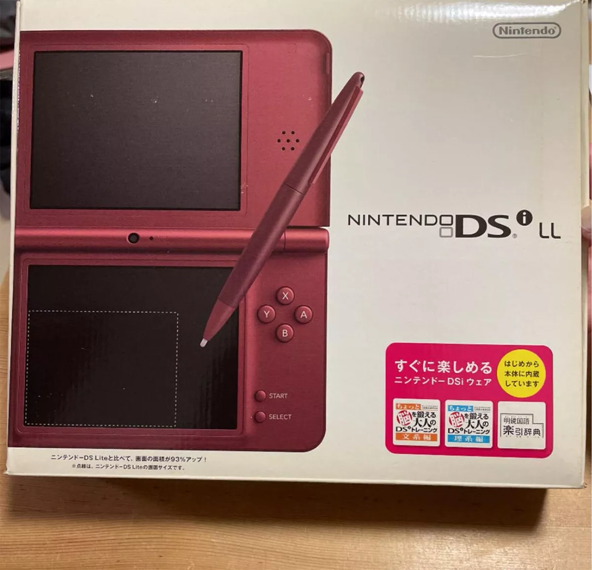 Nintendo DSi LL XL Wine red Game Console with Box F/S