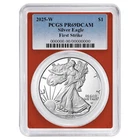 2025-W $1 1-oz Proof American Silver Eagle PCGS PR69DCAM FS Blue Label Red Frame