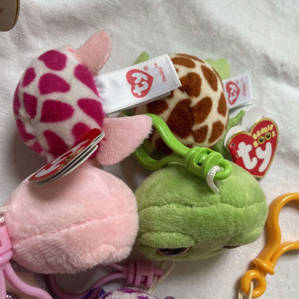 Ty Beanie Boos Keychains Lot Of 11 Most With Tags Fox Turtles Raccoon ...