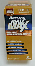 Ageless Male MAX Nitric Oxide and Testosterone Booster 60 Caplets exp 5/28