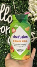 PACK OF 3 Vitafusion Power Zinc Strawberry+Tangerine 90 Gummies