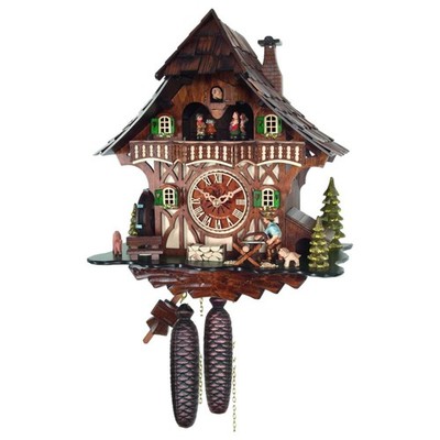 Engstler - 4968/8 MT - Kuckucksuhr - 8-Tage-Kettenzugwerk - Nussbaum