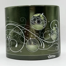 Kleenex Holiday Magic Tissues Green Ornaments Swirls 70 Sheets Oval Box 2009 VTG