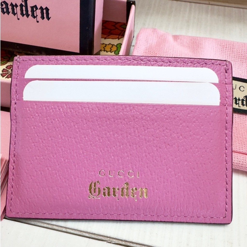 Limited Edition Pink Gucci Garden Card Holder Wallet | eBay