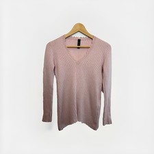 Marc Cain V Neck Jumper 100% Cashmere Wool N2 UK 10 Pink