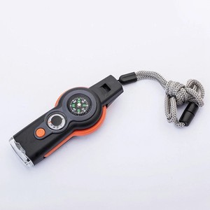 New 7 in 1 Emergency Survival Camping Hiking Whistle Compass Thermometer LED