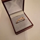 Swiss Star Zirconia Infinity Ring in rose gold over Sterling Silver
