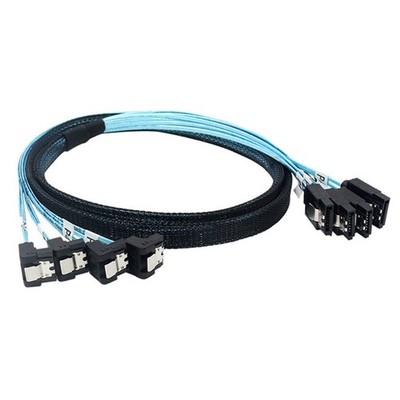 4 Port SAS4.0 Fast Speed Data Cable With 90 Degree Angled Connectors Replacement