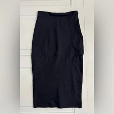 Labijou Black Pencil Skirt Midi Bodycon Side Zip Closure Size Small S