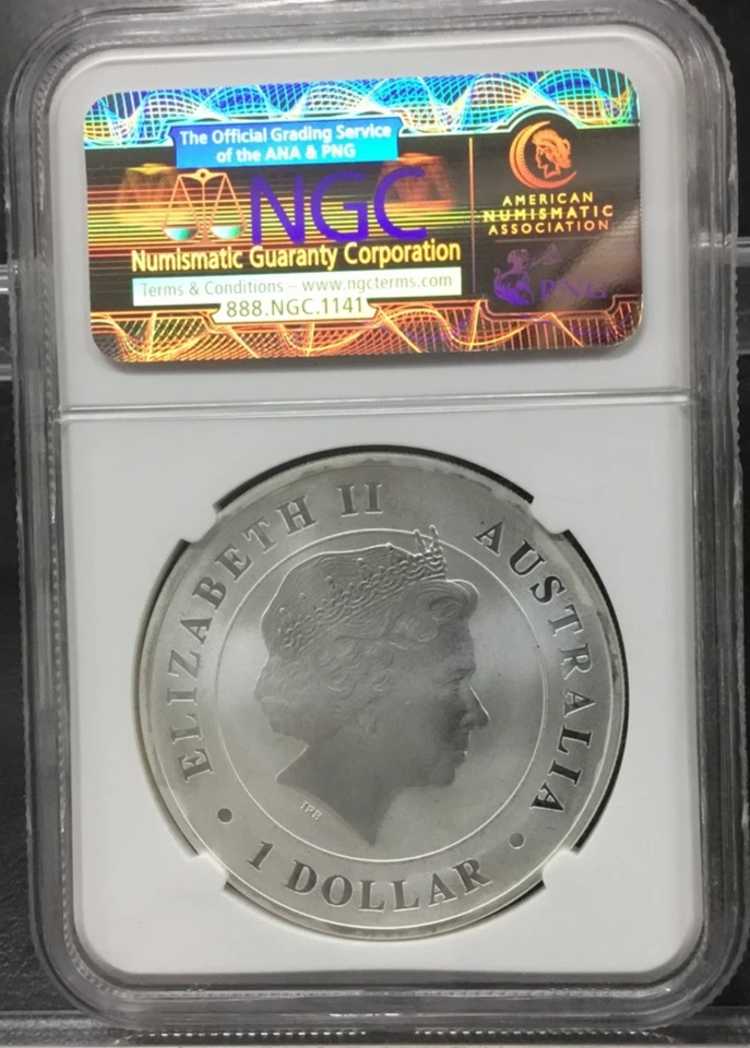 2014-P Australia S$1 Saltwater Crocodile NGC MS 70 Early Releases ~ ROO Label - Image 3 of 4