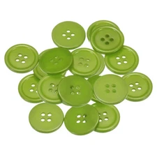 20pcs Sewing Buttons 4/5" Resin Round Flat 4-Hole Craft Buttons, Green