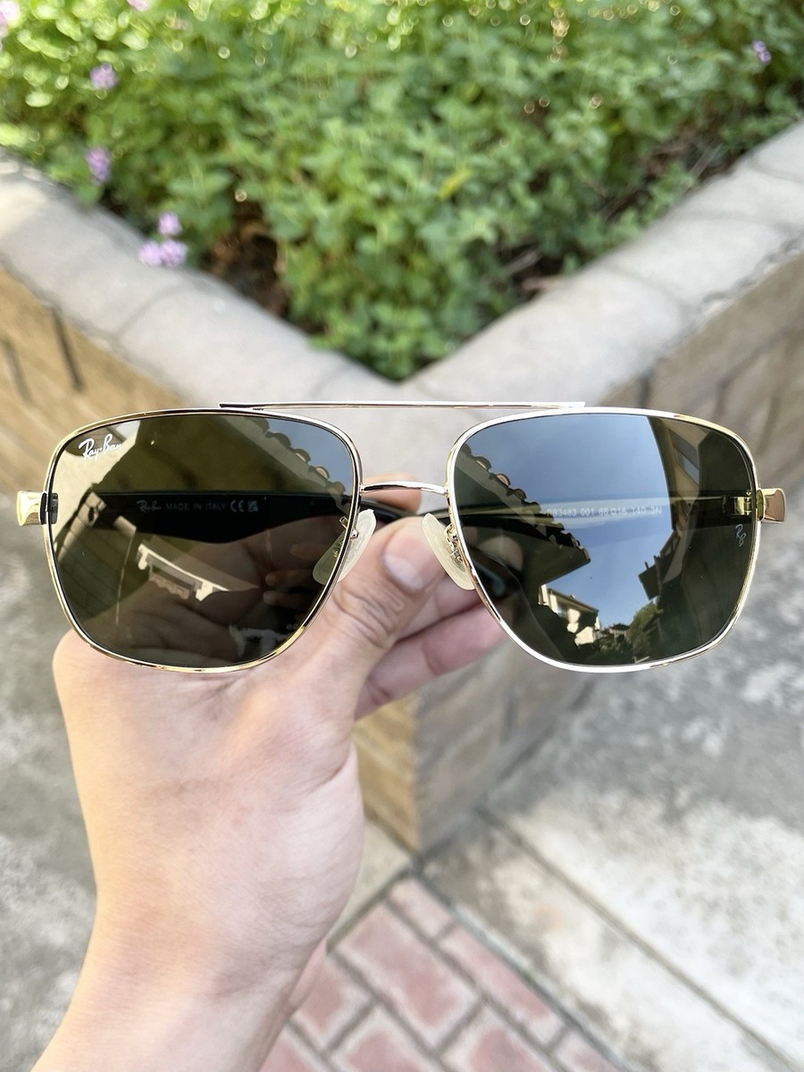 New Ray Ban Caravan XL RB3483 3483 Gold Black G15 Lens Size 66/16