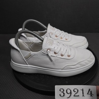 BOBS From Skechers Shoes Womens Size 7 White Lace Up Slip-ins Comfort 114815