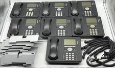 Lote de 7 teléfonos IP Avaya 9630G con teléfonos, soportes, cables rizados - todos encendidos