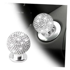 Car Push Start Button Cover,Bling Round Ball Car Push to Start Button Cover