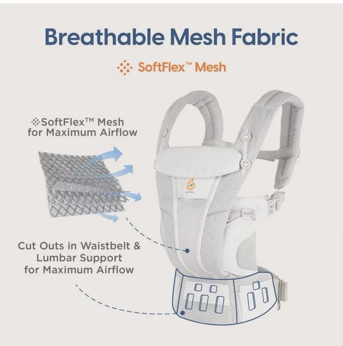 ERGOBABY Omni 360 Cool Air Mesh All-In-One Light Gray Baby Carrier