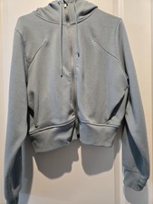 All In Motion Cropped Full Zip Drawstring Hoodie. XXL. Steel Blue. New with Tags