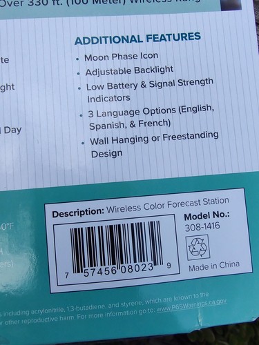 NEW , La Crosse Technology Wireless Color Forecast Station 308-1416, Black - Picture 8 of 14