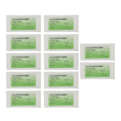 12pcs Suture Practice Thread Individual Package Nylon Suturing Thread Set 3/0 (e