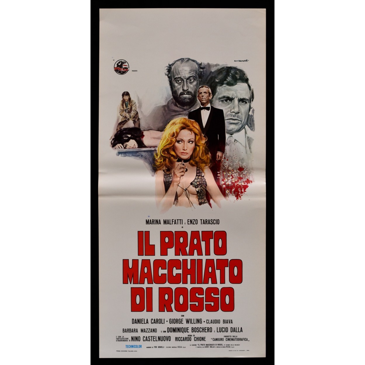 Locandina originale film Il prato macchiato di rosso (1972) - Regia di Riccardo Ghione
