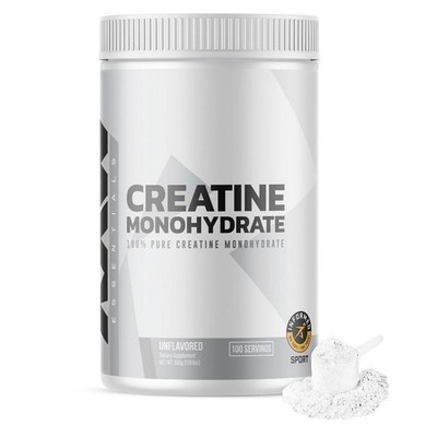 RAW Nutrition Creatine Monohydrate Powder, 510g, 100 Servings, Unflavored