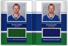 2015-16 SP Game Used Media Guide Booklets Patch Henrik Sedin/Daniel Sedin /65