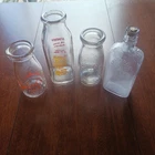 Lot Of 4 Vintage Antique Glass Milk Bottles Pint Dobert's Dairy Glens Falls NY