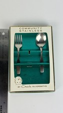 Oneida Silversmith Community Stainless Flatware, 2pc Baby Set 1 piece missing 